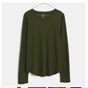 Madewell green long sleeve women’s tee dark green size XS xsmall NWT